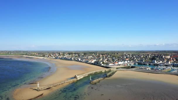 Stad Grandcamp Maisy Aan Rand Van Kanaalzee Europa Frankrijk Normandië — Stockvideo