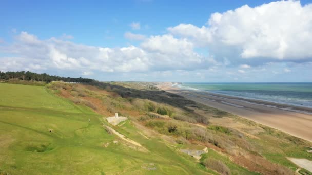 Pièce Artillerie Wn62 Plage Sable Fin Omaha Plage Europe France — Video