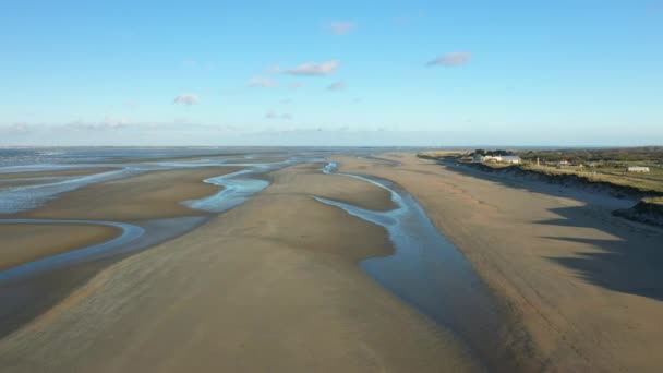 Панорамный Вид Пляж Юты Европе Франции Норфеи Сторону Карентана Весной — стоковое видео
