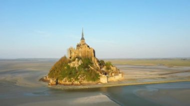 Mont Saint Michel körfezi, Avrupa, Fransa, Normandiya, Manche, güneşli bir günde.