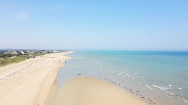 Der Große Sandstrand Von Utah Beach Europa Frankreich Normandie Richtung — Stockvideo