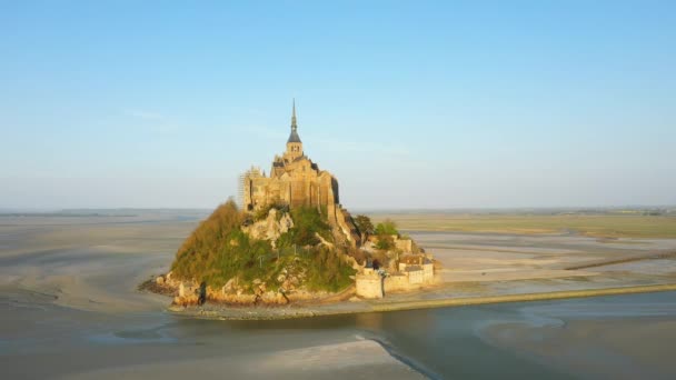 Bay Mont Saint Michel Europe France Normandy Manche Spring Sunny — Stock Video