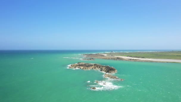 Costa Fronte Faro Cap Hague Europa Francia Normandia Manche Primavera — Video Stock