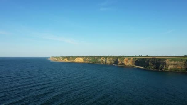 Falésias Normandia Pôr Sol Europa França Normandia Direção Deauville Verão — Vídeo de Stock