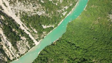 Verdon 'un paradisikal renkleri ve yeşil ormanları Avrupa' da, Fransa 'da, Provence Alpes Cote dAzur' da, Var 'da, yazın güneşli bir günde.