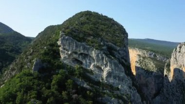 A rocky peak in the middle of the Gorges du Verdon in Europe, France, Provence Alpes Cote dAzur, Var, in summer, on a sunny day.