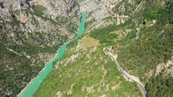 Zöld Vidék Közepén Gorges Verdon Ban Európában Franciaországban Provence Alpes — Stock videók