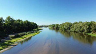 Loire 'ın avrupa, Fransa, Burgundy, Nievre' deki ormanın ortasında, güneşli bir günde.