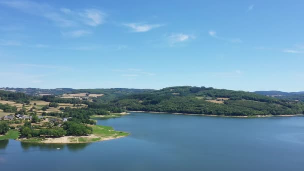 Embalse Panneciere Chaumard Lago Europa Francia Borgoña Nievre Morvan Verano — Vídeo de stock