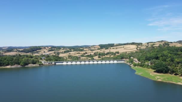 Der Staudamm Panneciere Chaumard Europa Frankreich Burgund Nievre Morvan Sommer — Stockvideo