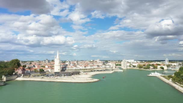 Cidade Medieval Rochelle Europa França Nova Aquitânia Charente Maritime Verão — Vídeo de Stock