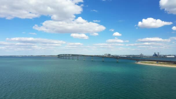 Puente Ile Sobre Océano Atlántico Europa Francia Nueva Aquitania Charente — Vídeo de stock