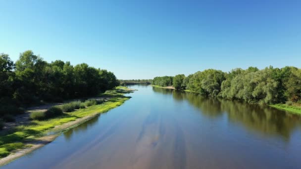 Die Mäandern Der Loire Mitten Wald Europa Frankreich Burgund Nievre — Stockvideo