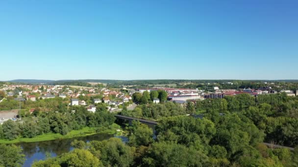 Cidade Imphy Frente Loire Europa França Borgonha Nievre Verão Dia — Vídeo de Stock