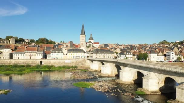 Charite Sur Loire Europie Francji Burgundii Nievre Lecie Słoneczny Dzień — Wideo stockowe