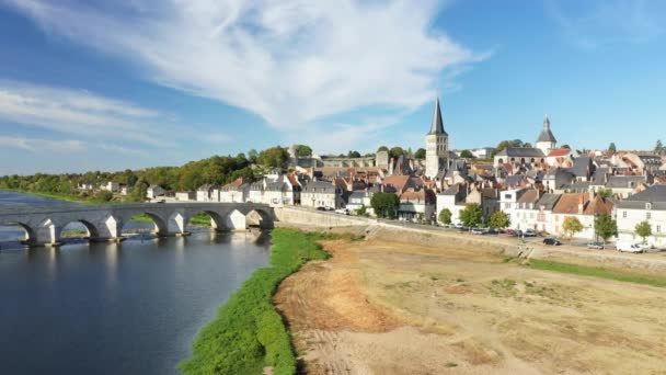 Piaszczysta Wydma Przed Charite Sur Loire Europie Francji Burgundii Nievre — Wideo stockowe