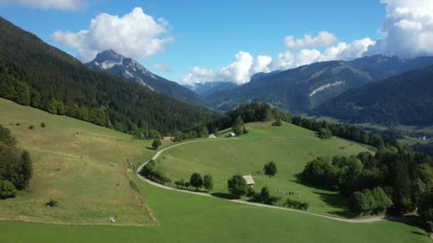 Camino Cruza Valle Del Macizo Chartreuse Europa Francia Los Alpes — Vídeos de Stock