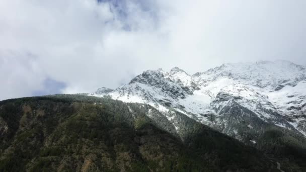 Cima Delle Montagne Innevate Delle Alpi Europa Italia Valle Aosta — Video Stock