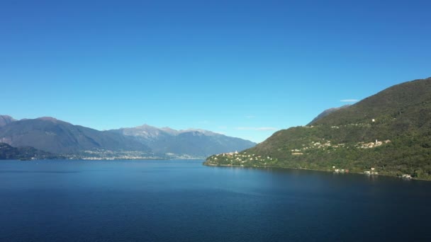 Jezioro Maggiore Włoskiej Granicy Europie Włoszech Lombardii Piemoncie Latem Słoneczny — Wideo stockowe