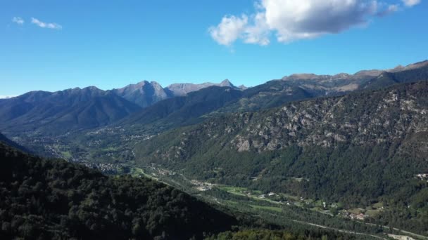 Долина Березі Озера Маджоре Європі Італії Ломбардії Ємонті Влітку Сонячний — стокове відео
