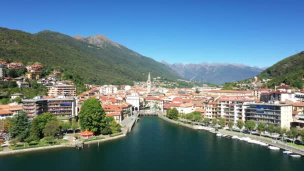 Centro Cidade Omegna Lago Orta Europa Itália Piemonte Verão Dia — Vídeo de Stock