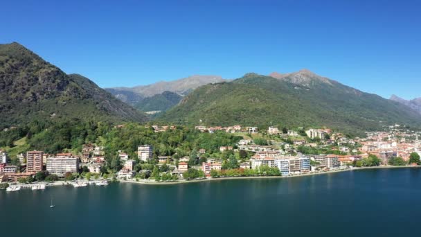 Vista Panorâmica Cidade Omegna Lago Orta Europa Itália Piemonte Verão — Vídeo de Stock