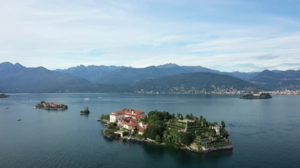 Gyönyörű Sziget Isola Bella Maggiore Európában Olaszországban Lombardia Piemonte Nyáron — Stock videók