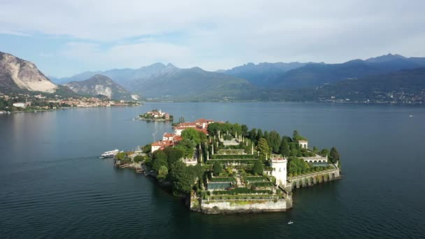 Острова Isola Borromee Озере Маджоре Европе Италии Ломбардии Пьемонте Летом — стоковое видео