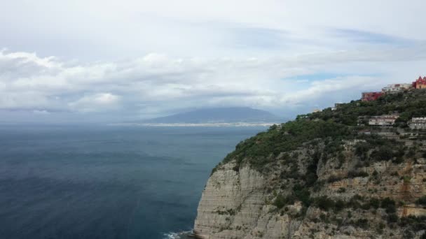 Kliffen Naar Amalfi Europa Italië Campanië Zomer Een Bewolkte Dag — Stockvideo