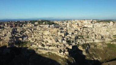 Matera Avrupa 'da, İtalya' da, Basilicata, yaz, güneşli bir günde.