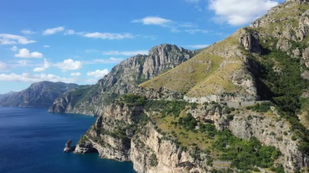 Dimore Strapiombo Verso Positano Sul Mar Tirreno Europa Italia Campania — Video Stock