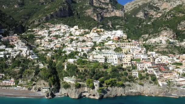 City Center City Positano Tyrrhenian Sea Europe Italy Campania Summer — Stockvideo