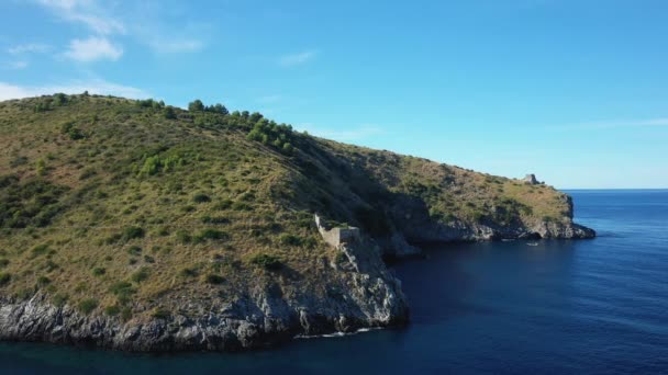 Les Vestiges Cap Palinuro Bord Mer Tyrrhénienne Europe Italie Campanie — Video