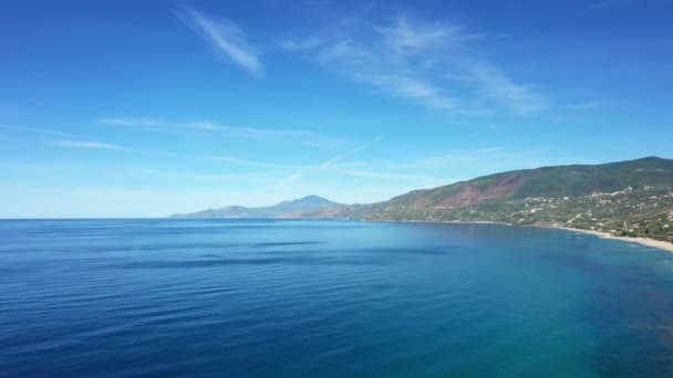 Тирренское Море Направлении Палинуро Европе Италии Кампании Летом Солнечный День — стоковое видео
