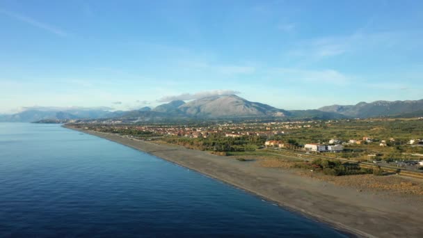 Der Vulkanische Sandstrand Von Acchio Fiumicello Tyrrhenischen Meer Europa Italien — Stockvideo