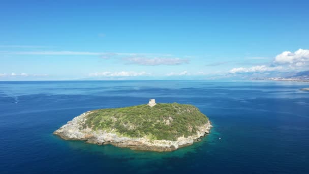 Isola Cirella Tyrrenska Havet Europa Italien Kalabrien Sommaren Solig Dag — Stockvideo