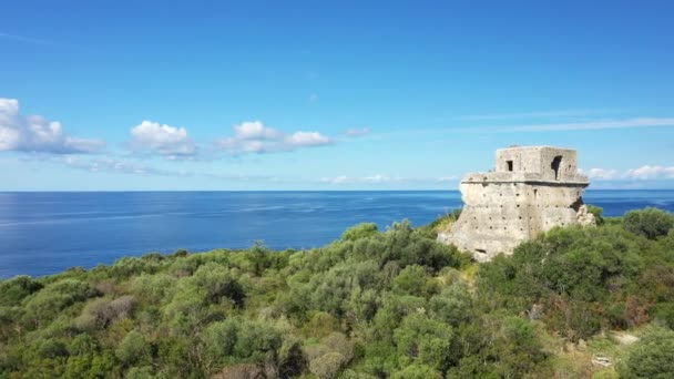 Der Turm Von Isola Cirella Tyrrhenischen Meer Europa Italien Kalabrien — Stockvideo