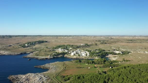 Tradiční Vesnice Porto Badisco Evropě Itálii Puglia Směrem Lecce Létě — Stock video