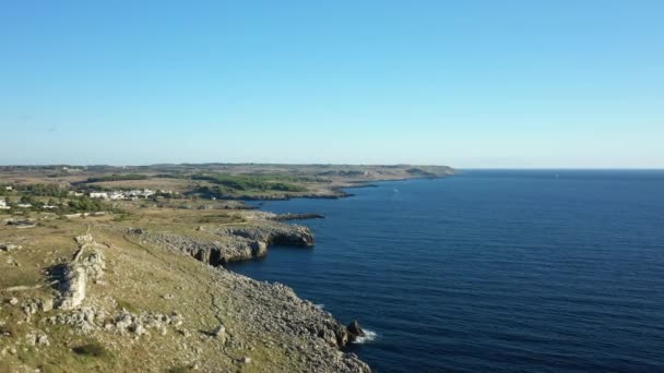 Middeleeuwse Overblijfselen Richting Porto Badisco Europa Italië Puglia Richting Lecce — Stockvideo