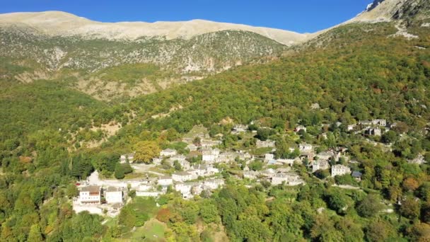Het Traditionele Dorp Papingo Europa Griekenland Epirus Zomer Een Zonnige — Stockvideo