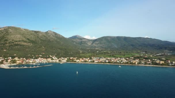 Plataria Kasabası Avrupa Daki Akdeniz Kıyısındaki Balıkçı Limanı Yunanistan Epirus — Stok video