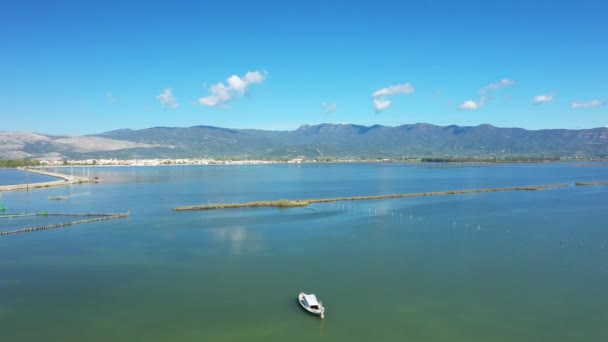 Salt Marshes Missolonghi Europe Central Greece Summer Sunny Day — Stockvideo