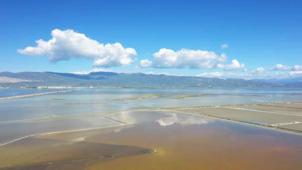 Salt Marshes Missolonghi Europe Central Greece Summer Sunny Day — Stockvideo