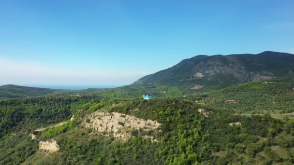 Yazın Güneşli Bir Günde Avrupa Yunanistan Mora Daki Yeşil Kırsal — Stok video