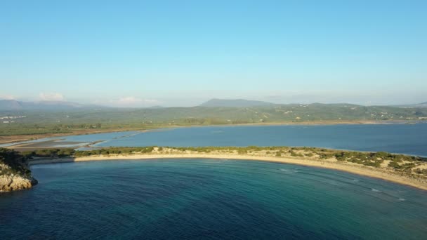 Пляж Палеокастро Європі Греції Пелопоннесі Мані Влітку Сонячний День — стокове відео