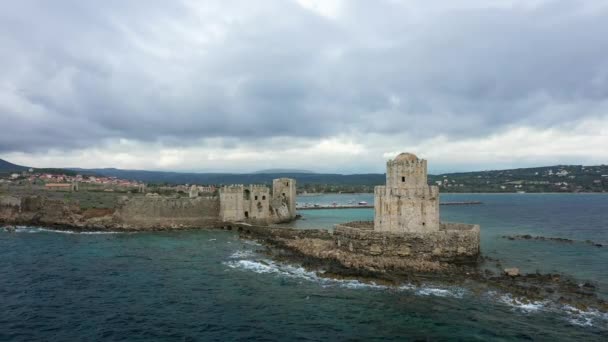 Maritieme Toegang Tot Het Chateau Methoni Modon Europa Griekenland Peloponnesos — Stockvideo