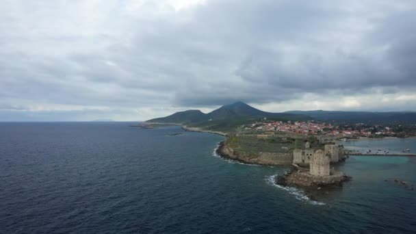 Das Mittelmeer Und Das Schloss Methoni Modon Europa Griechenland Peloponnes — Stockvideo