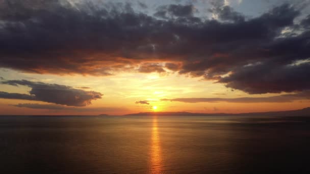 Apus Soare Peste Marea Mediterană Europa Grecia Peloponez Mani Vara — Videoclip de stoc
