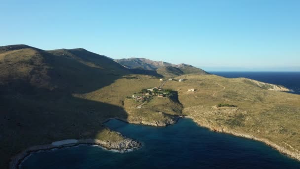 Cape Tenare Its Small Traditional Houses Europe Greece Peloponnese Mani — Stockvideo