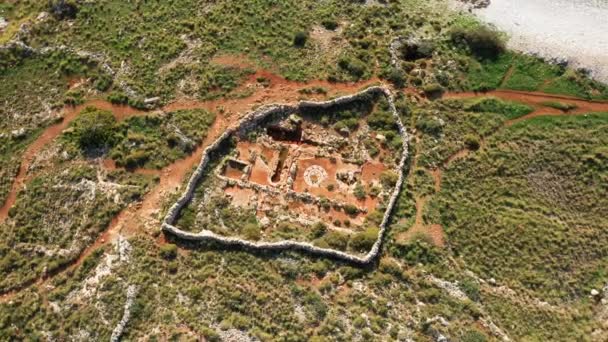 Cabo Tenare Sitio Arqueológico Europa Grecia Peloponeso Mani Verano Día — Vídeos de Stock